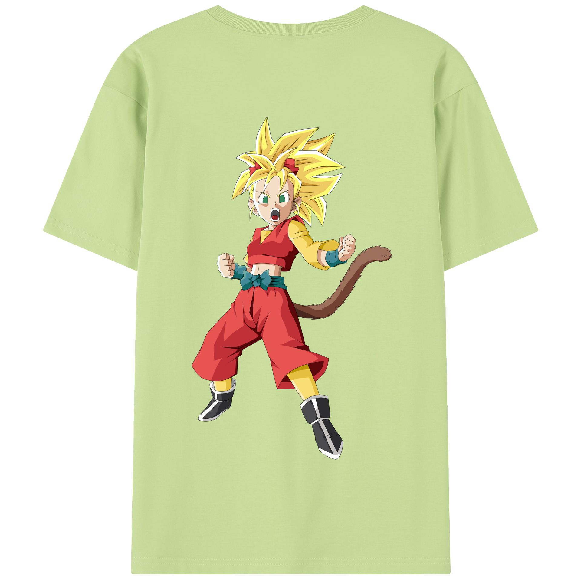 （画像用） ドラゴンボール カリフラ DRAGON BALL Caulifla 綿100％半袖Tシャツ（背面プリント）